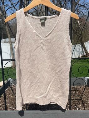 Eddie Bauer Women’s Linen & Cotton Blend Sleeveless Knit Tank Top Beige Size M